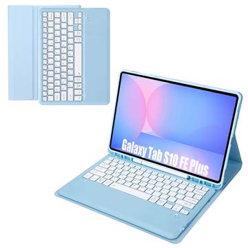 Samsung Galaxy Tab S10 FE+ Etui med Bluetooth-tastatur Baby Blå