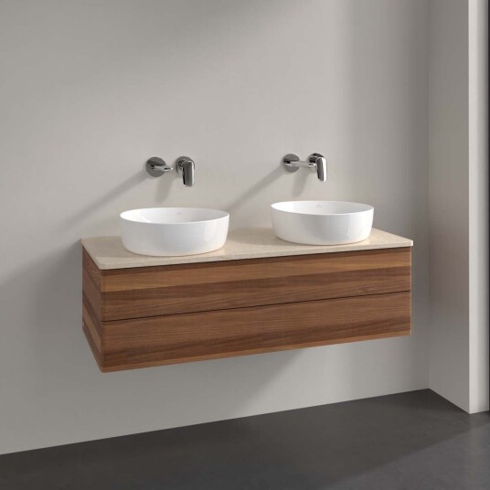 Villeroy & Boch Antao Servantskap med 2 skuffer 120x50x36 cm u/lys Valnøtt/Crème