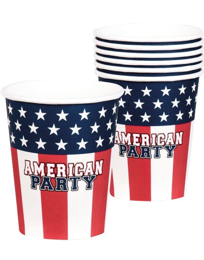 10 stk Pappkrus 250 ml American Party 10 stk Pappkrus 250 ml American Party