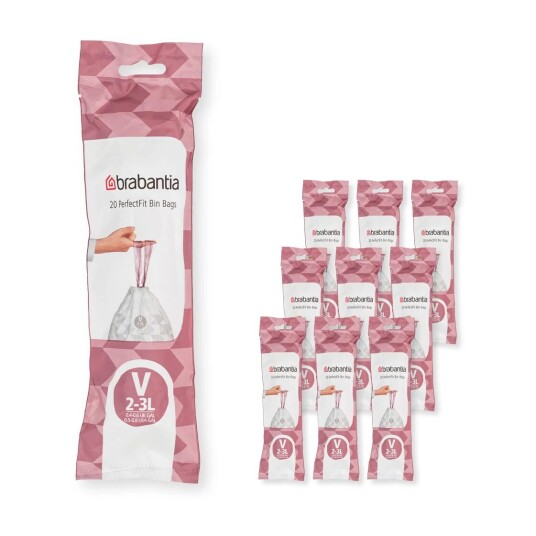Brabantia PerfectFit avfallspose 200 poser Modell V, 2–3 L