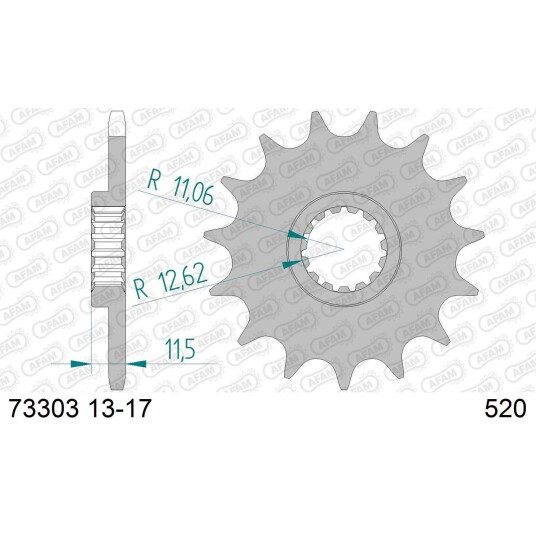 AFAM Framdrev #520 - Husqvarna/KTM, 14T 701,400/450/620/640/660/690/790/890cc+ AFAM Framdrev #520 - Husqvarna/KTM, 14T 701,400/450/620/640/660/690/790/890cc+