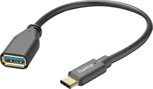 Hama Usb-Adapterkabel Otg Usb-C-Plugg Usb-A-Kontakt 15 Cm Svart 00125105