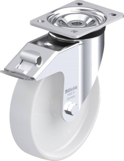 Blickle 573949 Lk-Po 200G-Fi Styrehjul Med Brems, Hjuldiameter 200 Mm, Bæreevne Maks. 600 Kg 1 Stk