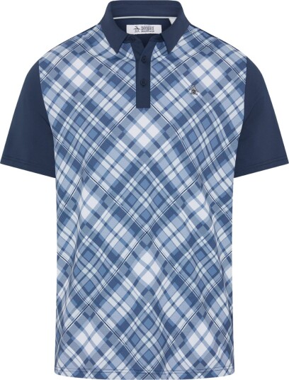 Original Penguin OP 50s Block Madras Plaid Polo Golf pologenser herre Black Iris Small