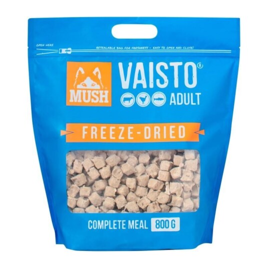 Mush Vaisto Frysetørket Hundefôr med Storfe, Kalkun og Laks 250 g