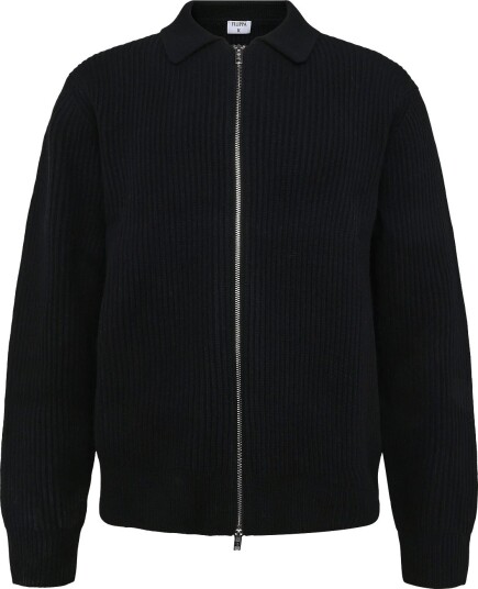 Filippa K Ribbed Wool Zip Cardigan BLACK M