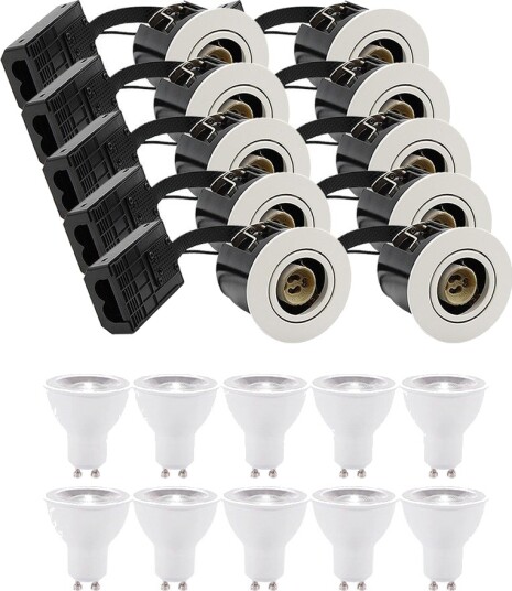 Ledlife 10 stk. LEDlife innbyggingsspot Inno88 Utendørs Inkl. 6W GU10 Hvit IP44 direkte i isolasjon Dimbar : Ikke dimbar Kulør : Varm