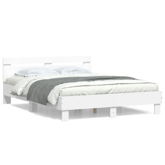 vidaXL Sengeramme med hodegavl hvit 150x200 cm konstruert tre 8721012246300