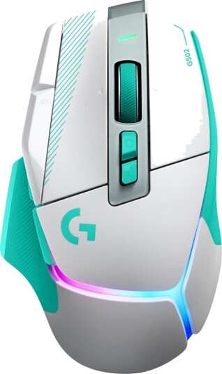 Logitech G G502 X PLUS trådløs gamingmus (hvit/turkis)