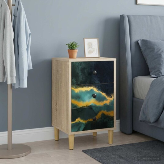 vidaXL Nattbordskap WIJHE Sonoma eik 36 x 33 x 60 cm Konstruert tre