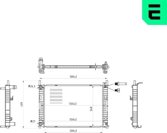 ERA 673132 Radiator motorkjøling ERA 673132 Radiator motorkjøling