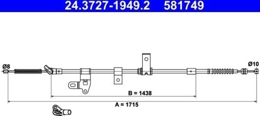 ATE 24.3727 1949.2 Tautrekk håndbremse