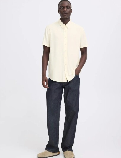 Blend Bhbobby Linen S/S Cream XL Blend Bhbobby Linen S/S Cream XL