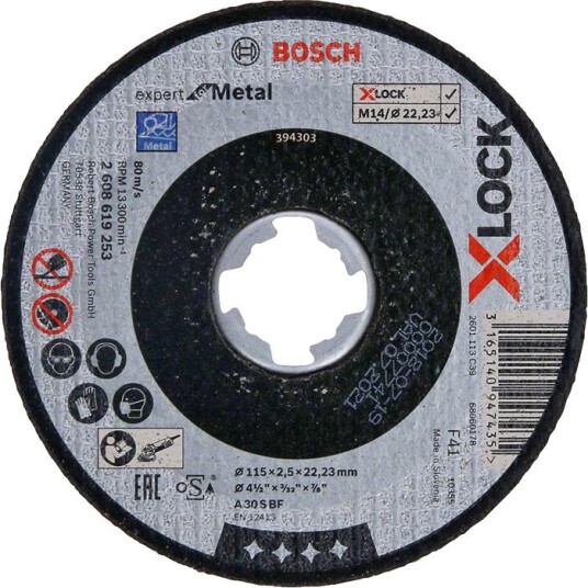 Bosch Expert for Metal Kappeskive X-LOCK rett skjæring 115 × 2,5 × 22,23 mm Maskintilbehør & forbruk