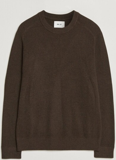 NN07 Kevin Cotton Knitted Sweater Deep Truffle