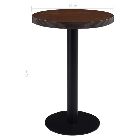 vidaXL Bistrobord mørkebrun 60 cm MDF