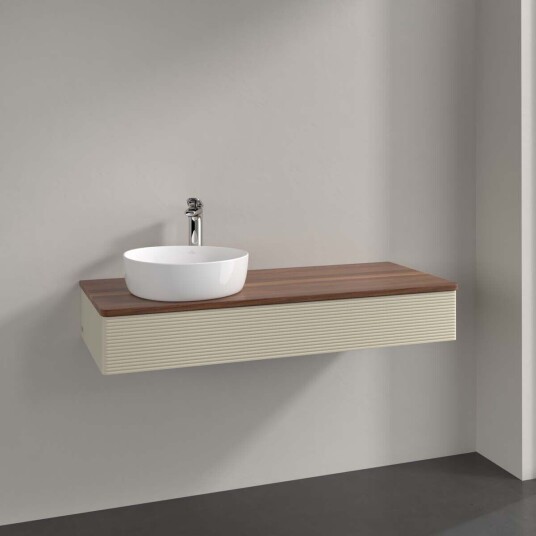 Villeroy & Boch  Antao Servantskap med 1 skuff 120x50x19 cm m/lys Grå Matt/Valnøtt