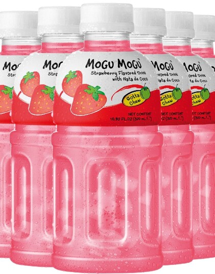 6 stk Mogu Mogu Nata De Coco Strawberry Jordbærjuice med Kokosgelebiter 320 ml Hel Eske Thailand 6 stk Mogu Mogu Nata De Coco Strawberry Jordbærjuice med Kokosgelebiter 320 ml Hel Eske Thailand