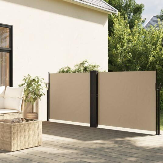  Uttrekkbar sidemarkise beige 140x1200 cm 4004810
