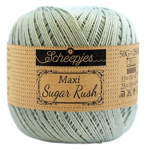 Scheepjes Maxi Sugar Rush Garn Unicolor 402 Sølv Grønn
