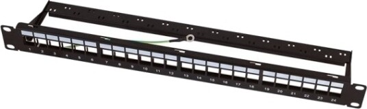 Logilink 1He Keystone Panel 24 Port Geschirmt Economy Version Schwarz 24 Port