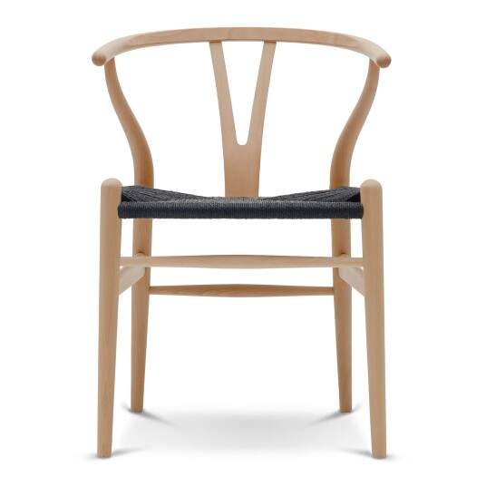 Carl Hansen & Søn CH24 Y-Stol Bøk / Snøre Svart oljet