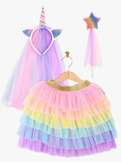 Den goda fen Tutu Unicorn Set - Multi/patterned - 116/128