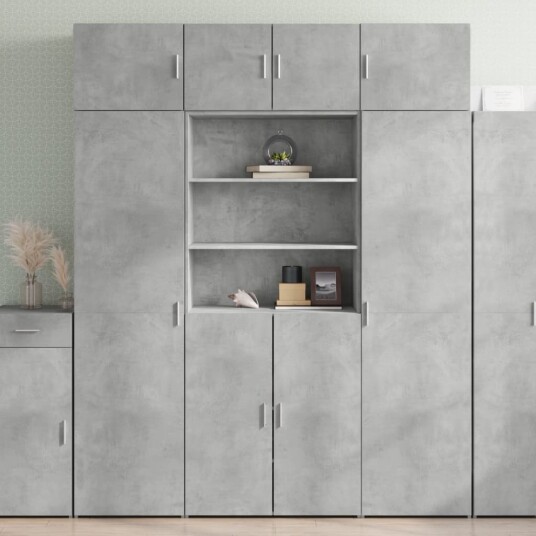 Highboard betonggrå 80x42,5x185 cm konstruert tre 8721102654701 Highboard betonggrå 80x42,5x185 cm konstruert tre 8721102654701