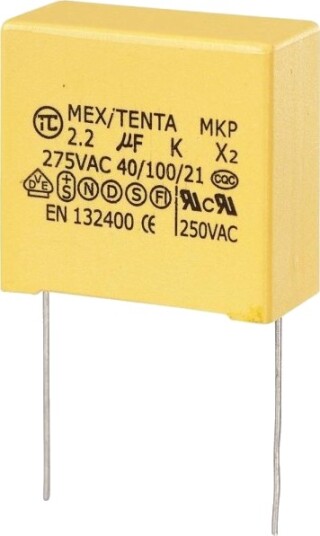 Tru Components Mkp X2 2 Μf 275 V Ac Støydempende Kondensator Radial 27,5 Mm