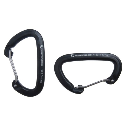 Ticket to the Moon Hammock Carabiner Pair22kn OneSize, Blacvk