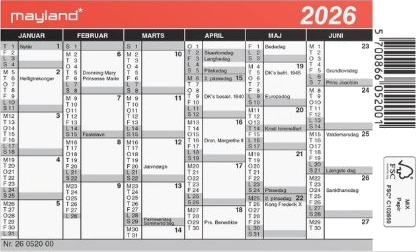 Mini Kalender 2026