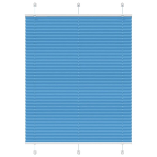 Plisségardin Blå 105x150 cm Stoffbredde 104,4 Polyester