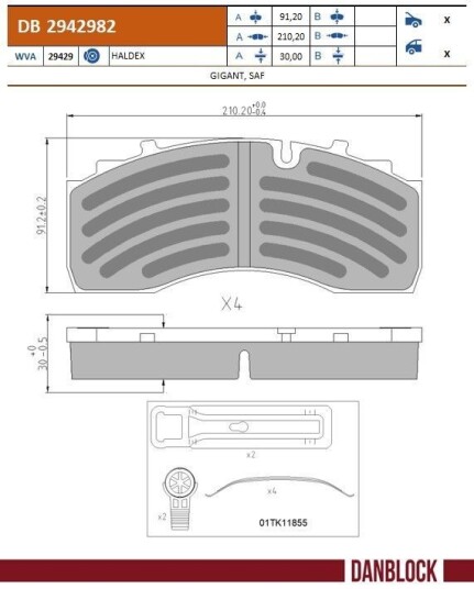 Bremseklosser DANBLOCK DB 2942982 Bremseklosser DANBLOCK DB 2942982