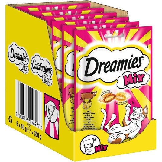 Dreamies Mix Kattesnacks Ost & Biff (60 G) Dreamies Mix Kattesnacks Ost & Biff (60 G)