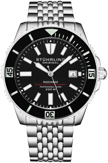 Stührling Original Herreklokke 1006.01 Radiance Sort/Stål Ø43 mm