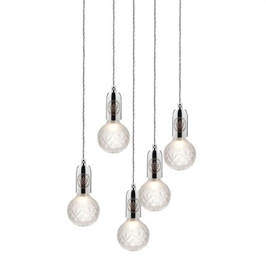 Lee Broom Crystal Bulb Taklampe 5 Stk Matt/Krom Lee Broom Crystal Bulb Taklampe 5 Stk Matt/Krom
