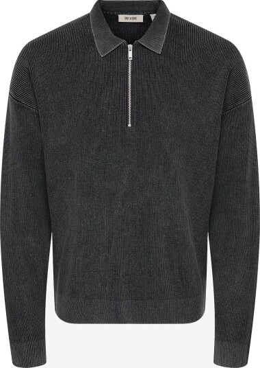 ONLY & SONS Onswillum Ds Zip Polo Washed Knit BLACK XL