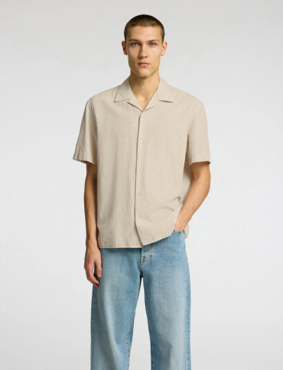 Selected Slhrelaxnew-Linen Shirt Ss Resort - Beige - S Selected Slhrelaxnew-Linen Shirt Ss Resort - Beige - S