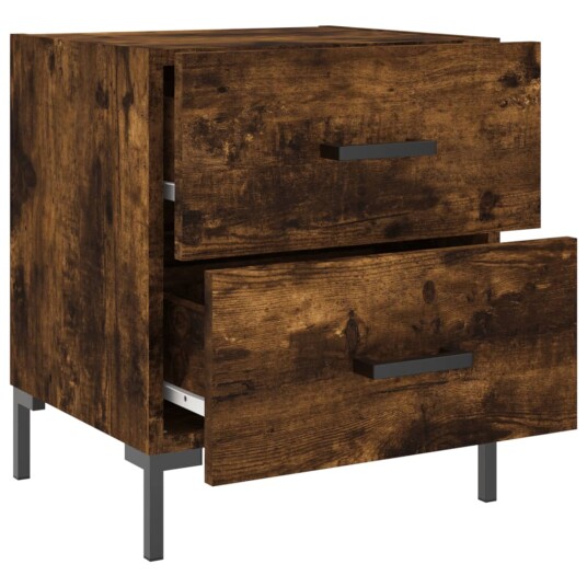 vidaXL Nattbord røkt eik 40x35x47,5 cm konstruert tre