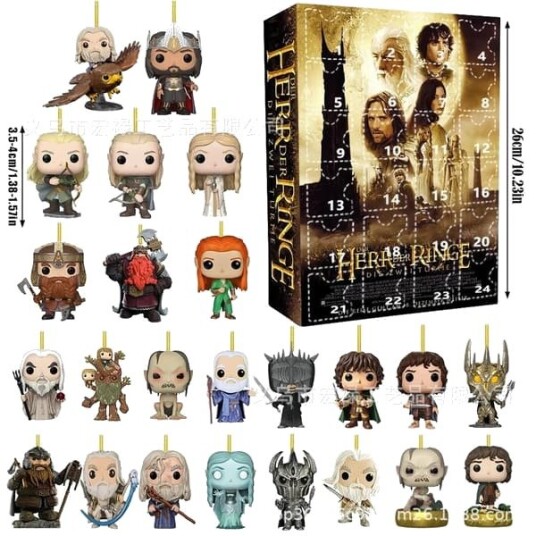 Adventskalender Blind Box juletrepynt Flat Akryl Hengende Ornament Gave   Alternativ B: Ringenes Herre