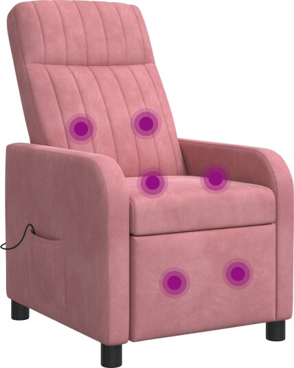 vidaXL Massasjestol Rosa Fløyel