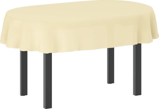vidaXL Bordduk 5 stk. Oval Kremhvit 130 x 180 cm Polyester