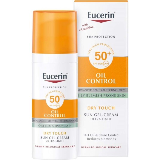 Eucerin SPF50+ Mattende Solkrem Gel-Krem for Fet og Sensitiv Hud, 50 ml Eucerin SPF50+ Mattende Solkrem Gel-Krem for Fet og Sensitiv Hud, 50 ml