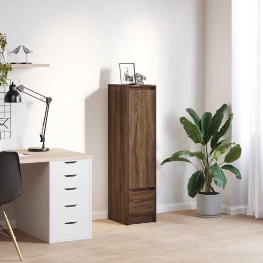 Høybord brun eik 29,5x34x119,5 cm konstruert tre