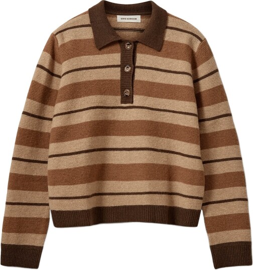 Sofie Schnoor Stormasw Striped Knit Polo   Brown   XL