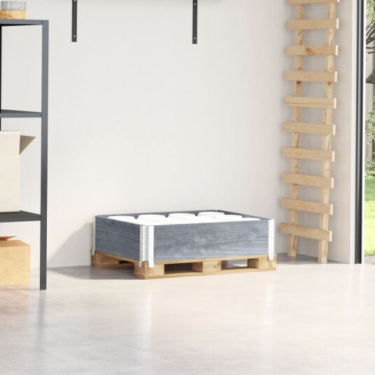 vidaXL Pallekarmer grå 80x60 cm heltre furu