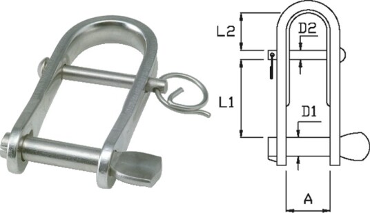 Sjakkel nøkkel m/tverrpinne rustfri 2000 kg 20 mm 8 mm 3 mm 26 mm 12 mm Sjakkel nøkkel m/tverrpinne rustfri 2000 kg 20 mm 8 mm 3 mm 26 mm 12 mm