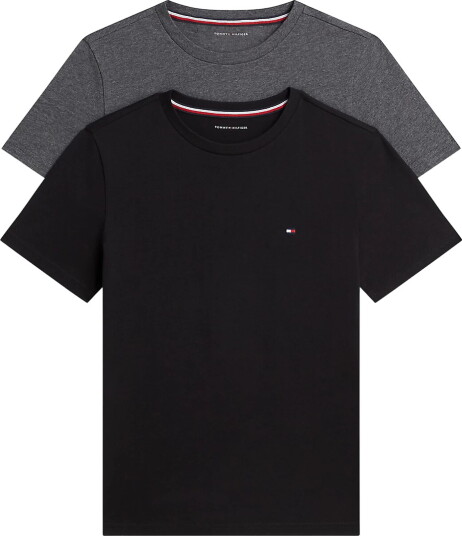 Tommy Hilfiger T Skjorte 2 pack Svart/Mørkegrå Melert Tommy Hilfiger 4 5 år (104 110) T skjorte