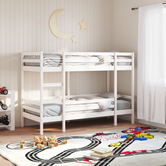 Køyeseng hvit 90x190 cm heltre furu 8721102803567 Køyeseng hvit 90x190 cm heltre furu 8721102803567