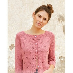 �Raspberry Kiss�by DROPS Design Jakke Strikkeoppskrift str. S XXXL Small